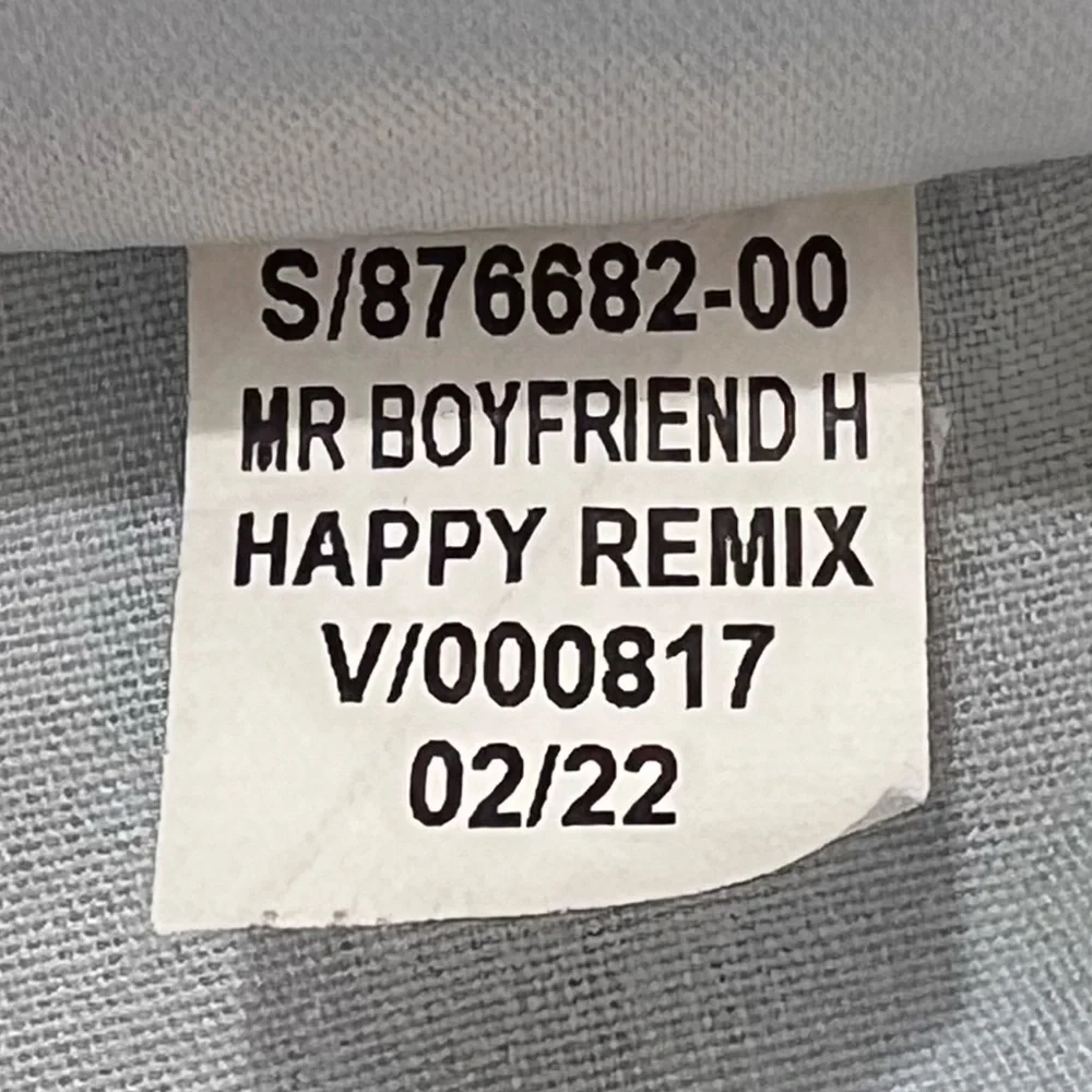 Old Navy Boyfriend Jeans Mid Rise Straight Ripped Smiley Face Happy Remix Blu 16